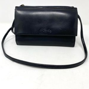 Fossil Black Leather Wallet Crossbody Bag